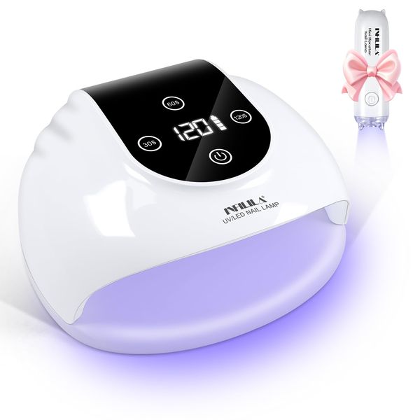 NXJ INFILILA Cordless Nail Lamp, Rechargeable UV LED Nail Lamp, 268W Fast Curing Wireless Nail Lamp with 36Pcs Lamp Beads for Hands & Feet, Quick Dry Gel Lamp for Salon & Home