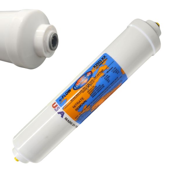 Omnipure K2553-KK - 10" x 2" Nitrate Removal Inline Filter 3/8" Quick Connect