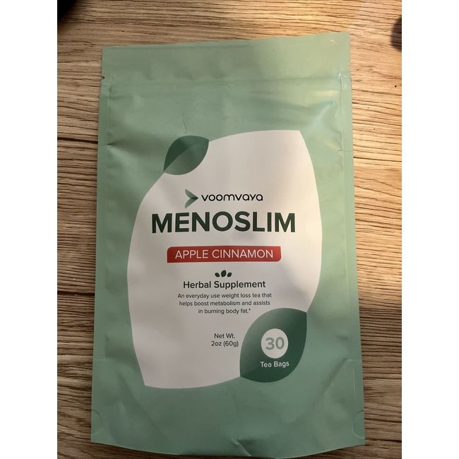 VoomVaya MenoSlim Herbal Supplement 30 Tea Bags Apple Cinnamon EXP 9/25