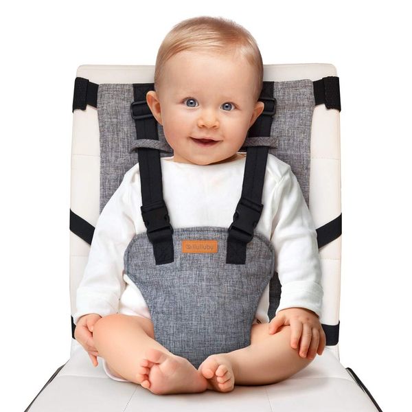 liuliuby Travel Essential Harness Seat - Travel High Chairs for Babies - Portable High Chair for Travel Baby Essentials - Baby Travel Gear, Travel Booster Seat for Table, Portable Highchair for Baby