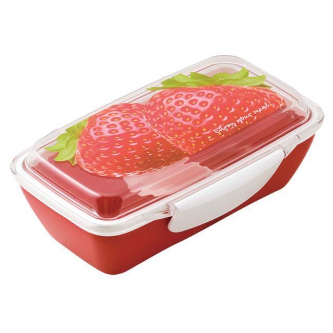 Komori Resin Lunch Box, Fresco, Separate Lunch Box, Strawberry, 16.9 fl oz (500 ml)