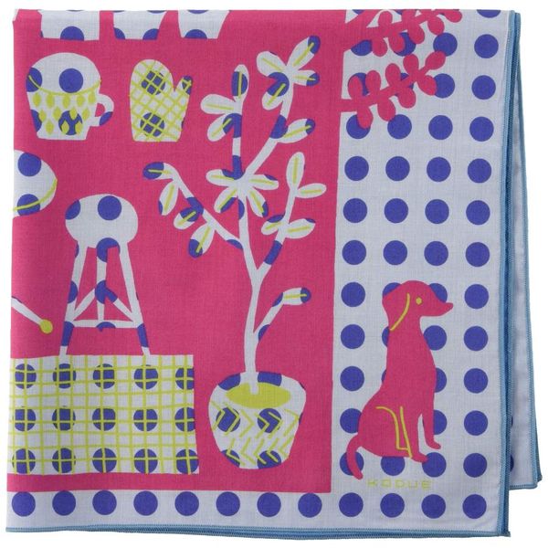 [Hibino Kodue] Women&#39;s Printed Handkerchief 30901040C Purple Japan 48cmx48cm (FREE Size)