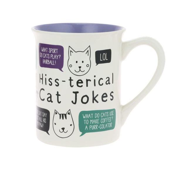 Our Name is Mud Pets Hiss-Terical Cat Jokes Coffee Mug 16 Ounce Multicolor