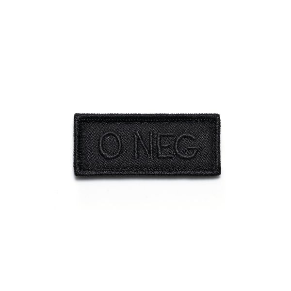 KHS Blood Group Patch O NEG KHS.PAONEGB1.20 Black, black/black