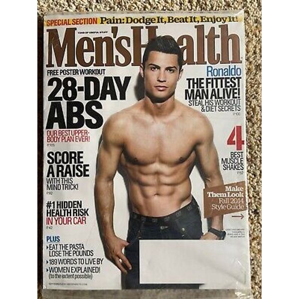 NEW Men's Health Magazine September 2014 Cristiano Ronaldo Fitness 28 Day Poster