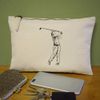 'Golf Lady' Canvas Clutch Bag/Accessory Case (CL00037186)