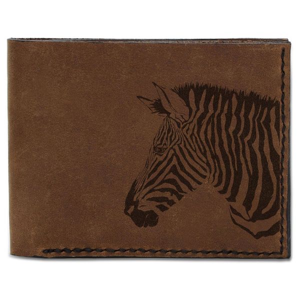 Men's Zebra -2 Handmade Natural Genuine Pull-up Leather Wallet MHLT_03