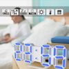 DollaTek 3D Alarm Clock LED Date Display Digital Temperature Snooze Table Wall Hanging - White shell blue word