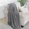 BOURINA Textured Solid Soft Sofa Throw Couch Cover Knitted Decorative Blanket, Dark Grey, 127x152cm