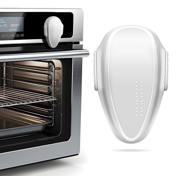 DAFUWENG Oven Lock Child Safety (1 PACK), Cabinet Locks Baby Proofing, Baby and Child Proof Locks for Drawer Stove Oven Door, Upgrade Heat-Resistant Material, Easy to Install, No Toolf Need - White