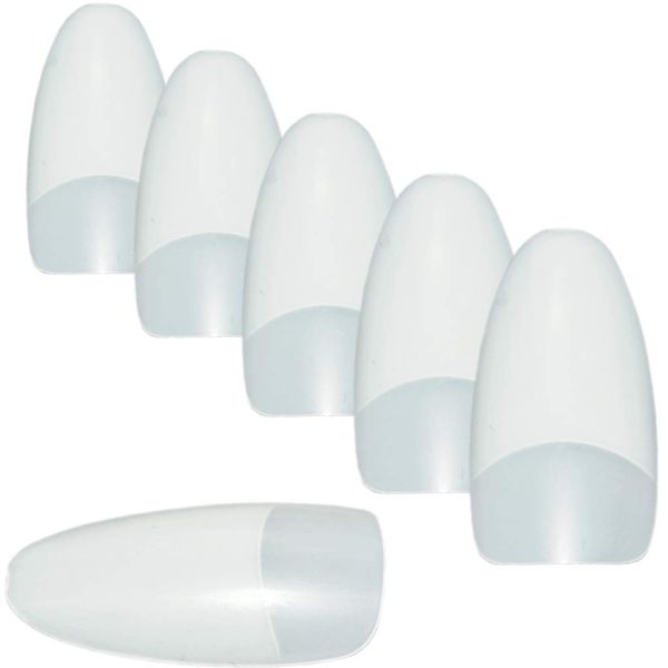 NAILFUN 100 Natural Oval Nail Tips with Overlap
