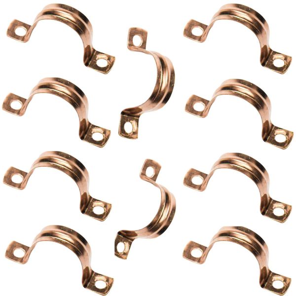 Aretro 22mm Copper Pipe Saddle Clips, Bracket, Pack of 10