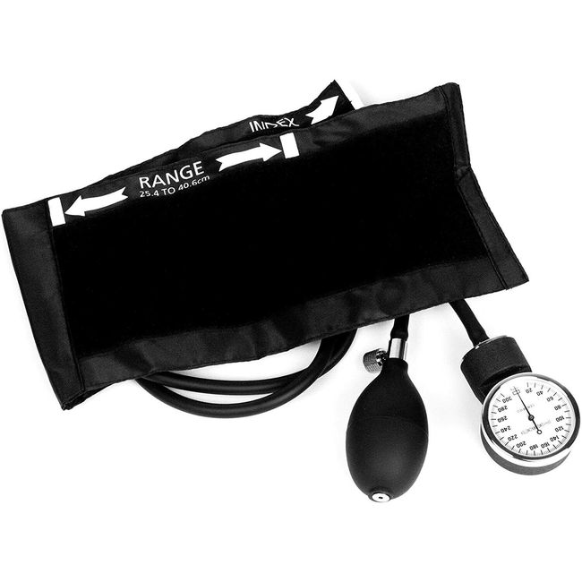 Dixie Ems Deluxe Aneroid Sphygmomanometer Blood Pressure Cuff - Black