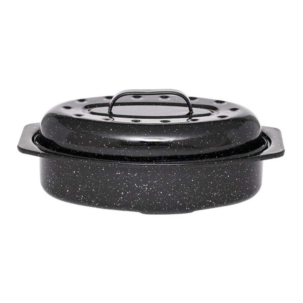 Granite Ware Enamel on Steel Covered Oval Roaster (13 in)