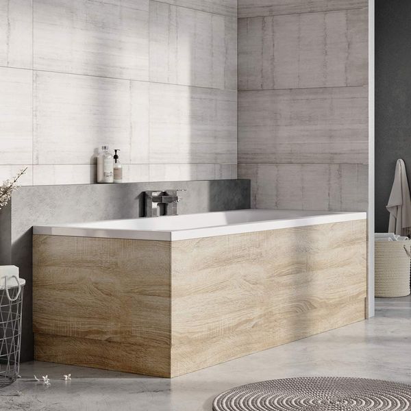 Eaton Light Ash Wood Effect Adjustable Height 800mm End Bath Panel