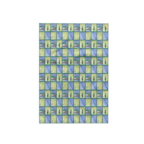 3D Rose Pole-Tackle Box-Fishing Lures Squares Pattern Hand Towel, 15" x 22", Blue/Yellow/Teal