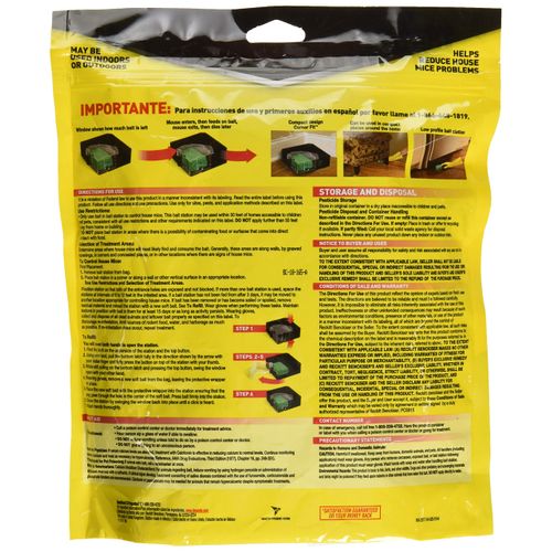 d-CON Refillable Corner Fit Mouse Poison Bait Station, 1 Trap + 20 Bait Refills