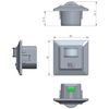 Delphi Motion Sensor 160° Flush-Mounted 2-Wire 250 V, Replaces a Light Switch LED 3-100 Watt Silver
