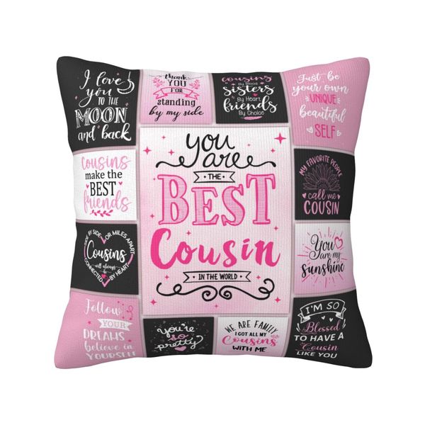 Cousin Gifts for Women, Best Gifts for Cousins Female, Best Cousin Gift from Cousin, Favorite Cousin Gifts for Girls, Cousin Birthday Gifts for Women Pillowcases 18" x 18"