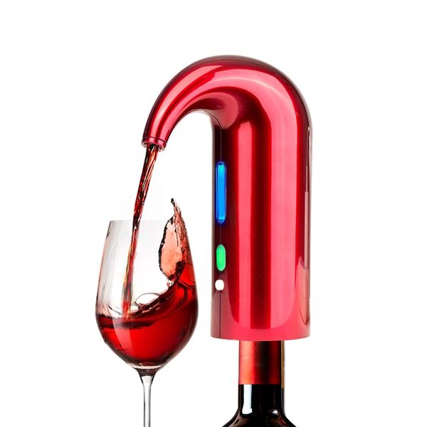 Electric Wine Decanter Aerator Red Wine Aerator Quick Solid Oxidation Intelligent Automatic Wine Maker for Family Party Gift,Red