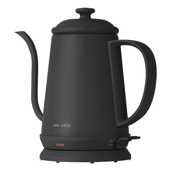 Modern Deco Electric Kettle, Kettle, 3.3 gal (1 L), Slim Nozzle, Stylish (Black)