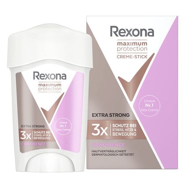 Rexona Maximum Protection Confidence Antiperspirant Deodorant Cream with 96 Hours Protection Against Strong Sweating and Body Odour 45 ml (Pack of 1)