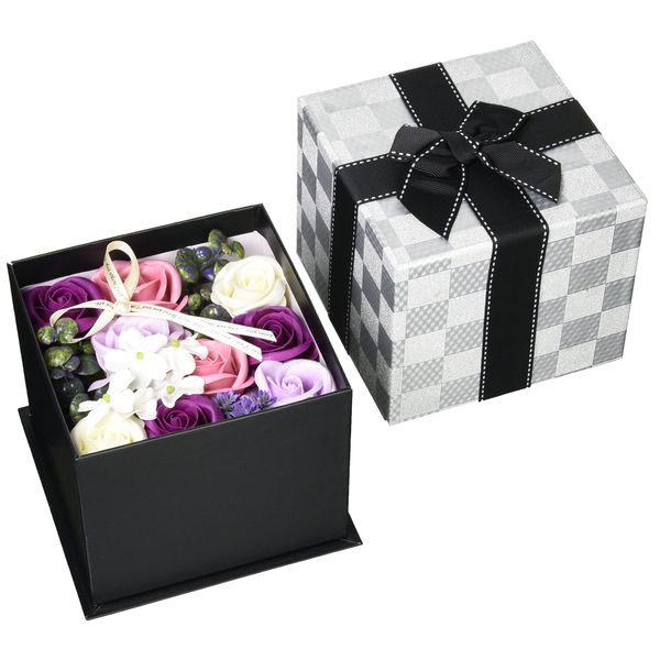 Q-FLA Bath Fragrance Flower Arrangement Box for Bath Salts Kroules Vasphle L Purple