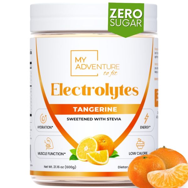 Zero Sugar - Tangerine Electrolytes Powder - Refreshing Hydration - Caffeine Free Energy with All Natural Ingredients - Vegan Keto & Paleo - Sugar Free Electrolytes Hydration Drink Mix - 120 Servings