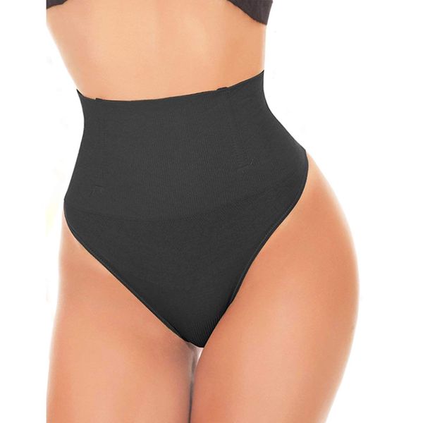 SEXYWG Women Waist Cincher Girdle Tummy Control Thong Panty Slimmer Body Shaper Black