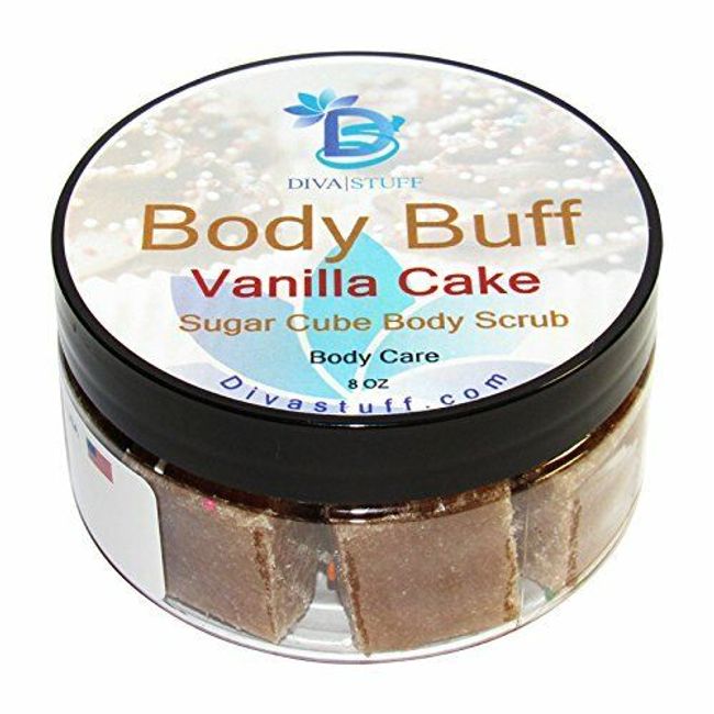 Diva Stuff Sugar Cube Body Buff Scrub, Exfoliates/Hydrates Vanilla Cake