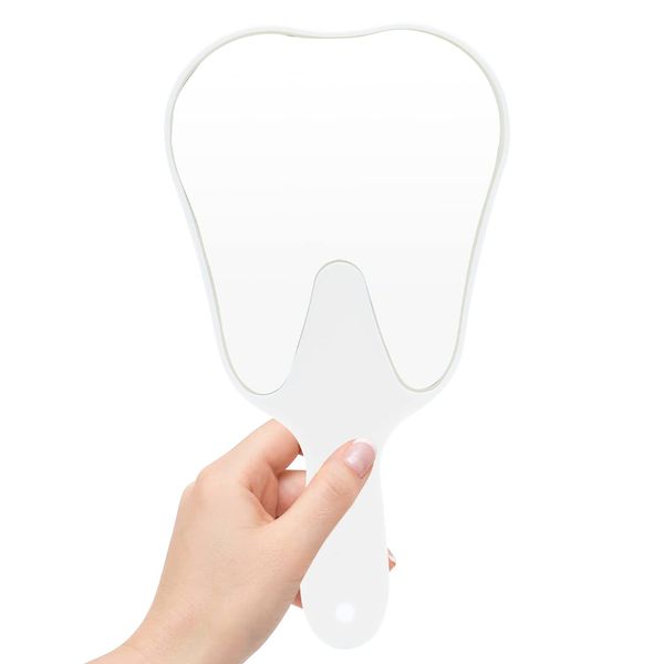 faruijie Specchietto a mano dentale in plastica colorata carino denti a forma di specchio orale funzione medica piccolo specchio per il trucco leggero per bambini ragazze donne e clinica