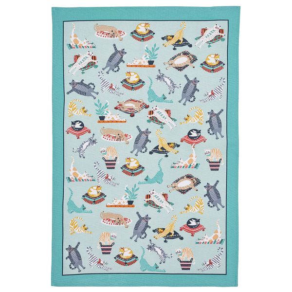 Ulster Weavers Cute (74 x 48cm) -100% Cotton-Washable-Blue Cloths/Dish Tea Towel Kitchen Accessories & Decor-Cat Lovers Gifts, One Size