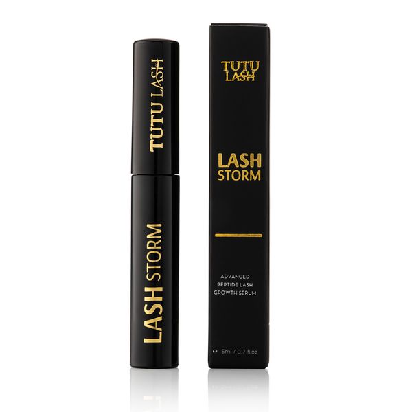 TUTU LASH STORM Lash Growth Serum for Lashes & Brows Advanced Blend of Polypeptides, amino acids, Provitamin B5, Biotin, rosemary leaf root extract 5ml Lash Growth Brow Growth