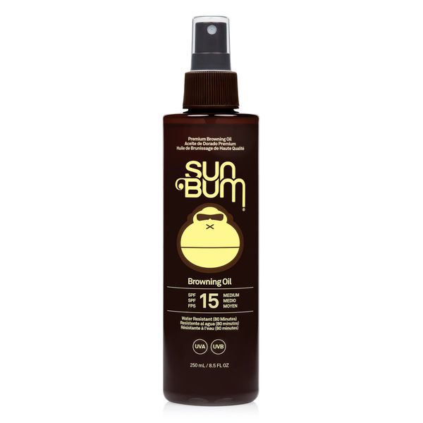 Sun Bum SPF 15 Moisturizing Browning Oil, Broad Spectrum UVA/UVB Protection Tanning Oil, Vegan Formula Made With Coconut Oil, 250ml