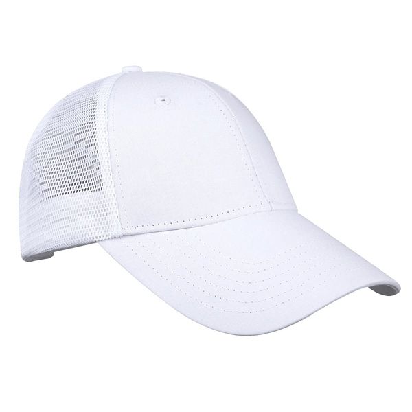 KYEYGWO Halb Atmungsaktive Mesh Baseball Cap aus Baumwolle, Verstellbar Einfarbig Baseballkappe Outdoor Sonnenhut Freizeit Sportmütze Klassisch Baseballmütze für Herren und Damen, Weiß