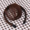 Frcolor Bangs Wig with Braid Wig, Airy Bangs, Air Sensation, Headband Clip, Hair Band, Women's, Hair Ornament, Hair Accessory, Part Wig (Light Brown)