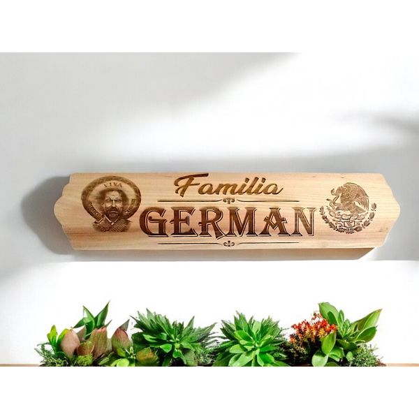 Personalized Laser Engraved Wood Sign 26.6"(W) Customized. Add Last Name