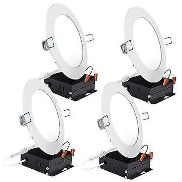 Sunco 4 Pack Ultra Thin LED Recessed Ceiling Lights, 6 Inch 3000K Warm White