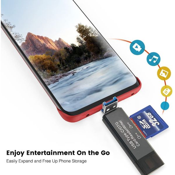 LEIZHAN SD Memory Card Reader, 4 in 1 USB Type C SD [USB3.0 / Type C SD 5 in 1] Card Reader Simultaneous Reading/Writing, Multifunctional, Data Transfer, Type-C, Micro USB Connection,