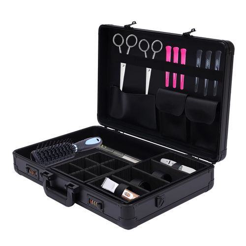 Barber Carrying Case Barber Case, Stylist Tool Box Professional Salon Hair Cutting Grooming Kit Storage Organizer for Clippers, Scissors, Barber Supplies (H)