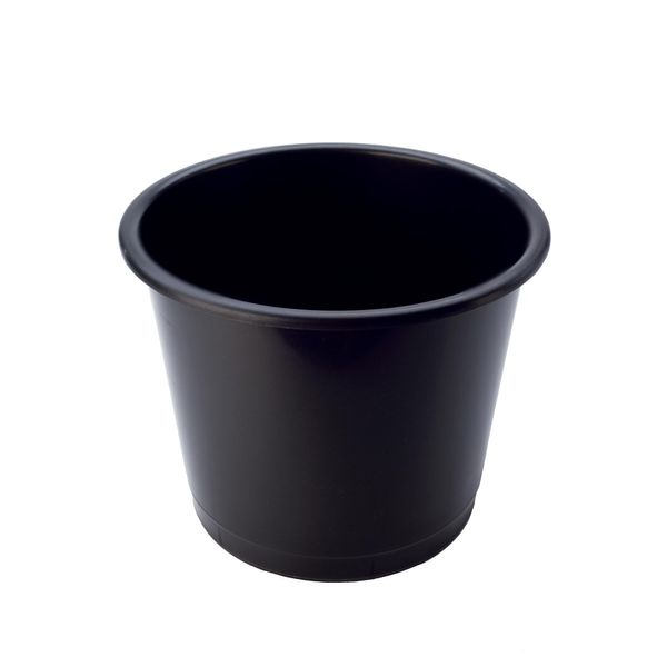 Deflecto CP025YTBLK 14 Litre Plastic Waste Bin - Black