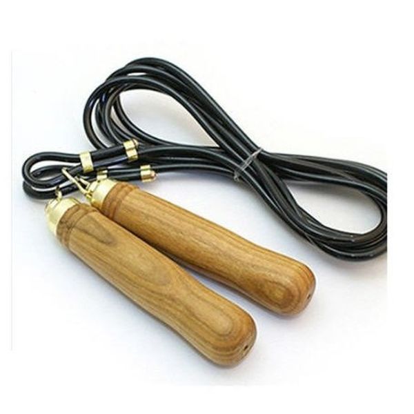 High-quality domestic wooden skipping rope for adults, length adjustable black gold COLORS