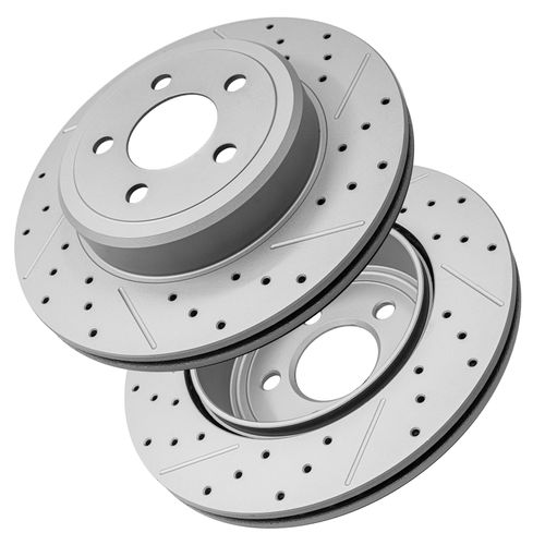 FRaxle Drilled & Slotted Rear Brake Rotors, Premium Disc Brake Rotors, Enhanced Performance Disc Brake Rotors fit for CHRYSLER 300 DODGE CHALLENGER CHARGER MAGNUM