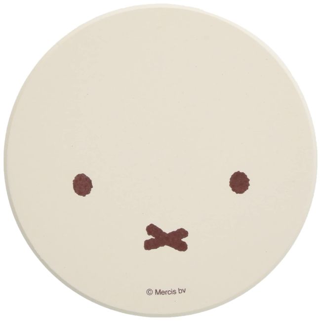 Kim Jo Pottery 493516 Dick Bruna Miffy Face Ceramic Water Absorption Coaster 3.5 inches (9 cm)