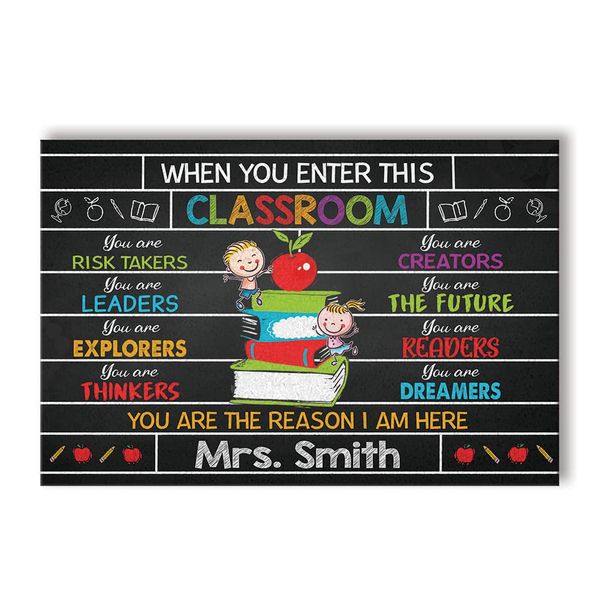 NAZENTI Classroom Welcome mat,Classroom Door Decorations, Custom Welcome mat mats for Classroom, Classroom Rug, Classroom Door mat, Teacher Rugs for Classroom