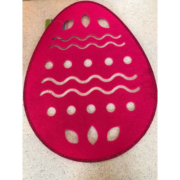 Pink Easter Egg shaped felt placemats or Decorations