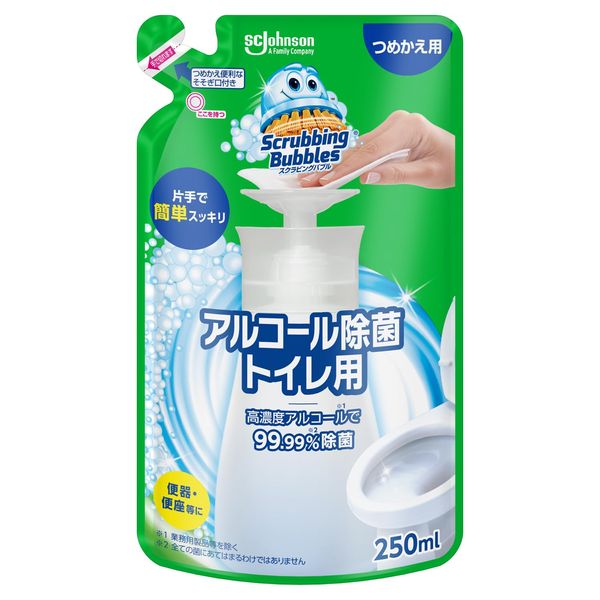 Scrubbing Bubble, Toilet Cleaner, Alcohol Disinfectant, For Toilets, Refill, 8.5 fl oz (250 ml), Made in Japan, Toilet, Detergent, Disinfectant, Ethanol Disinfectant, Toilet Seat Cleaner