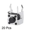 sourcing map 20Pcs Momentary PCB Side Mounting Fixed Bracket Pushbutton Push Button Tact Tactile Switch DIP 2 Terminals 6x6x5mm
