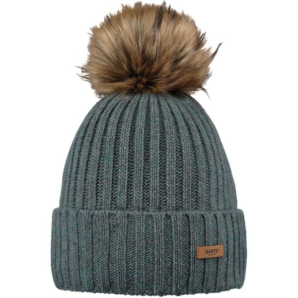 Barts Augusti Women's Knitted Beanie Hat with Bobble, Dark Celadon