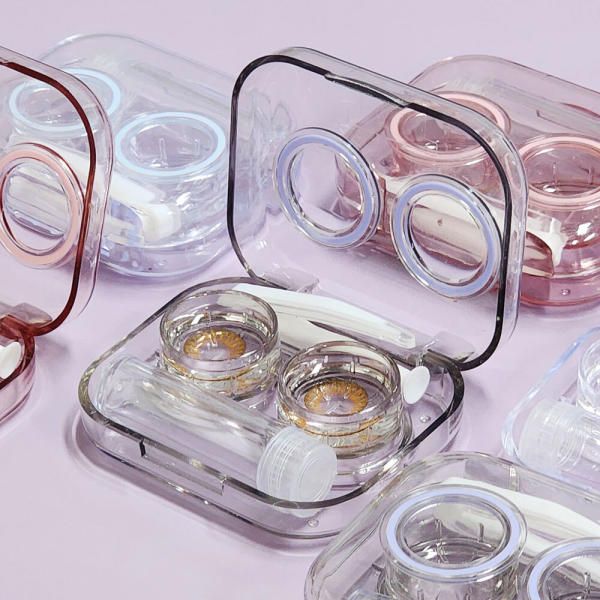 Fixed lid Transparent lens case Lens barrel Lens case Lens storage Lens carrying Lens bag